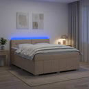vidaXL Boxspring ágy matraccal Krémszínű 140 x 190 cm Szövet
