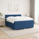 vidaXL Boxspring ágy matraccal LED szalagokkal Kék 140 x 190 cm Szövet