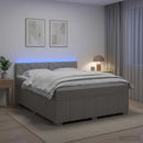 vidaXL Boxspring ágy matraccal Világosszürke 160 x 200 cm Szövet