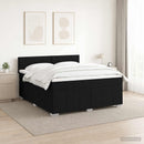 vidaXL Boxspring ágy matraccal fejtámlával Fekete 140 x 200 cm Szövet