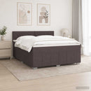 vidaXL Boxspring ágy matraccal Sötét Barna 140 x 200 cm Szövet