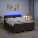 vidaXL Boxspring ágy matraccal Sötét Barna 140 x 200 cm Szövet