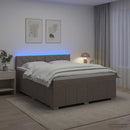 vidaXL Boxspring ágy matraccal Tópszínű 140 x 200 cm Szövet