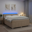 vidaXL Boxspring ágy matraccal Krémszínű 140 x 200 cm Szövet