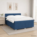 vidaXL Boxspring ágy matraccal LED szalagokkal Kék 160 x 200 cm Szövet