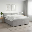 vidaXL Boxspring ágy matraccal Világosszürke 200 x 200 cm Szövet