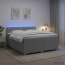 vidaXL Boxspring ágy matraccal Világosszürke 200 x 200 cm Szövet