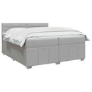 vidaXL Boxspring ágy matraccal Világosszürke 200 x 200 cm Szövet
