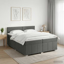vidaXL Boxspring ágy matraccal Sötétszürke 200 x 200 cm Szövet