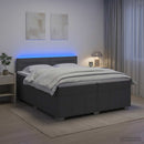 vidaXL Boxspring ágy matraccal Sötétszürke 200 x 200 cm Szövet