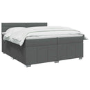 vidaXL Boxspring ágy matraccal Sötétszürke 200 x 200 cm Szövet