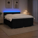 vidaXL Boxspring ágy matraccal fejtámlával Fekete 200 x 200 cm Szövet