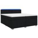vidaXL Boxspring ágy matraccal fejtámlával Fekete 200 x 200 cm Szövet
