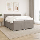vidaXL Boxspring ágy matraccal Tópszínű 200 x 200 cm Szövet