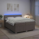 vidaXL Boxspring ágy matraccal Tópszínű 200 x 200 cm Szövet