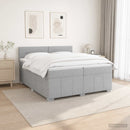vidaXL Boxspring ágy matraccal Világosszürke 200 x 200 cm Szövet