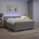vidaXL Boxspring ágy matraccal Világosszürke 200 x 200 cm Szövet