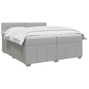 vidaXL Boxspring ágy matraccal Világosszürke 200 x 200 cm Szövet
