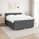 vidaXL Boxspring ágy matraccal Sötétszürke 200 x 200 cm Szövet