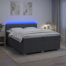 vidaXL Boxspring ágy matraccal Sötétszürke 200 x 200 cm Szövet