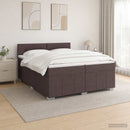 vidaXL Boxspring ágy matraccal Sötét Barna 200 x 200 cm Szövet