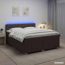 vidaXL Boxspring ágy matraccal Sötét Barna 200 x 200 cm Szövet
