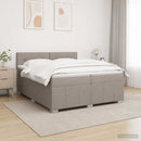vidaXL Boxspring ágy matraccal Tópszínű 200 x 200 cm Szövet