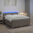 vidaXL Boxspring ágy matraccal Tópszínű 200 x 200 cm Szövet