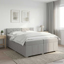 vidaXL Boxspring ágy matraccal Világosszürke 200 x 200 cm Szövet
