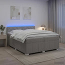 vidaXL Boxspring ágy matraccal Világosszürke 200 x 200 cm Szövet