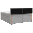 vidaXL Boxspring ágy matraccal Világosszürke 200 x 200 cm Szövet
