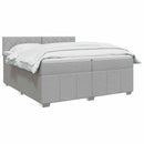 vidaXL Boxspring ágy matraccal Világosszürke 200 x 200 cm Szövet