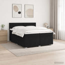 vidaXL Boxspring ágy matraccal fejtámlával Fekete 200 x 200 cm Szövet