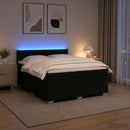 vidaXL Boxspring ágy matraccal fejtámlával Fekete 200 x 200 cm Szövet