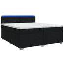 vidaXL Boxspring ágy matraccal fejtámlával Fekete 200 x 200 cm Szövet