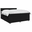 vidaXL Boxspring ágy matraccal fejtámlával Fekete 200 x 200 cm Szövet