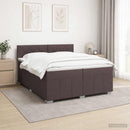 vidaXL Boxspring ágy matraccal Sötét Barna 200 x 200 cm Szövet