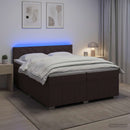 vidaXL Boxspring ágy matraccal Sötét Barna 200 x 200 cm Szövet