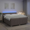 vidaXL Boxspring ágy matraccal Tópszínű 200 x 200 cm Szövet