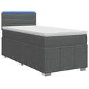 vidaXL Boxspring ágy matraccal és LED-del Sötétszürke 90 x 190 cm