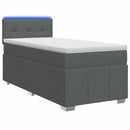 vidaXL Boxspring ágy matraccal és LED-del Sötétszürke 90 x 190 cm