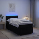 vidaXL Boxspring ágy matraccal fejtámlával Fekete 90 x 190 cm Szövet