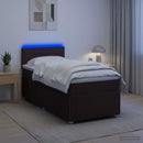 vidaXL Boxspring ágy matraccal Sötét Barna 80 x 200 cm Szövet