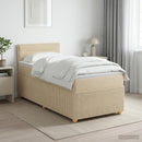 vidaXL Boxspring ágy matraccal Krémszínű 80 x 200 cm Szövet