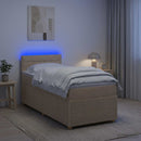 vidaXL Boxspring ágy matraccal Krémszínű 80 x 200 cm Szövet