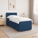 vidaXL Boxspring ágy matraccal LED szalagokkal Kék 100 x 200 cm Szövet