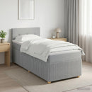 vidaXL Boxspring ágy matraccal Világosszürke 90 x 200 cm Szövet