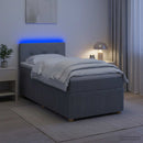 vidaXL Boxspring ágy matraccal Világosszürke 90 x 200 cm Szövet
