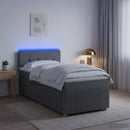 vidaXL Boxspring ágy matraccal Sötétszürke 80 x 200 cm Szövet