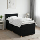 vidaXL Boxspring ágy matraccal fejtámlával Fekete 80 x 200 cm Szövet